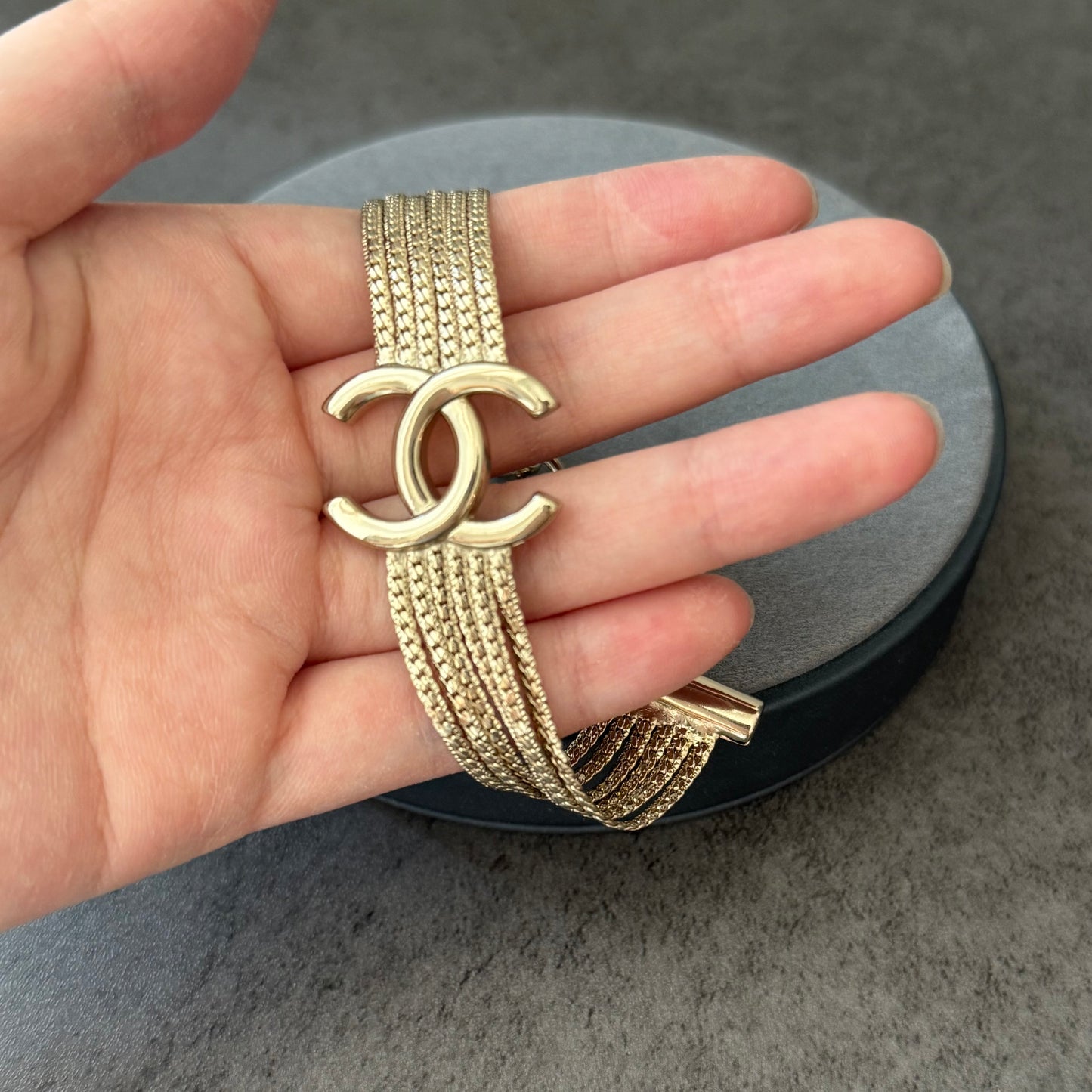 Coco cc wide chain charm bracelet