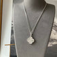 25mm Guilliche clover necklace 925 silver 18k white gold plated 88cm long - ParadiseKissCo