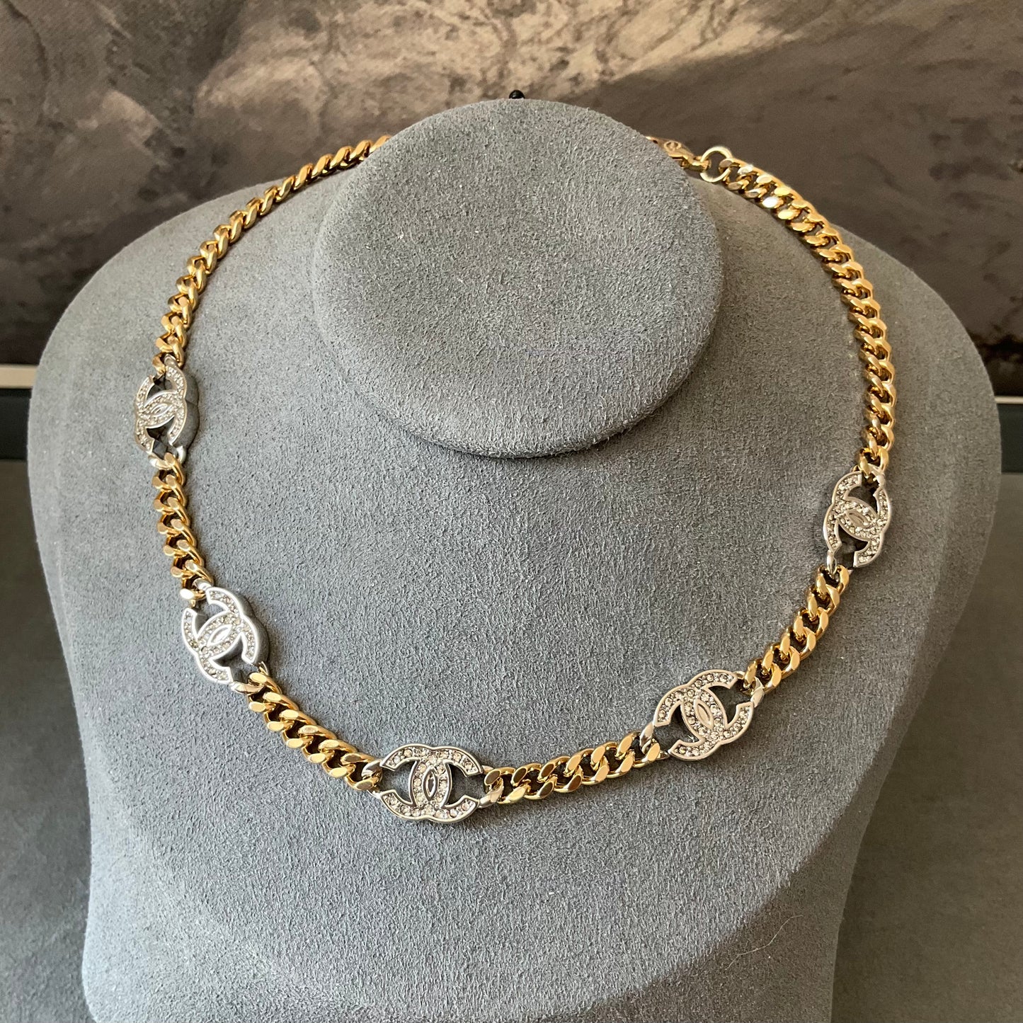 coco gold cz choker