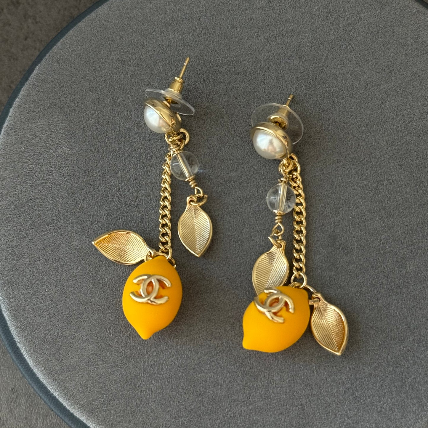 coco lemon gold dangle earring