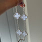 Chalcedony Clover Bracelet With White Gold Plated 7.5 inches CNC version