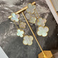 4 motifs Mother of pearl clover earrings clover dangle earrings 925 silver 18k gold plated - ParadiseKissCo