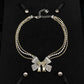 coco bow diamond pearl necklace