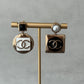 Coco black white rose gold earring