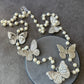 CD butterfly long pearl necklace