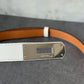 H kelly belt black belt with silver hardware
