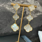 3 motifs Mother of pearl clover earrings clover dangle earrings 925 silver 18k gold plated - ParadiseKissCo