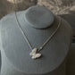 butterfly CZ necklace 925 silver 18k white gold plated 42 cm long