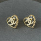 coco heart diamond light gold earring