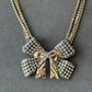 coco bow diamond pearl necklace