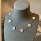 10 motifs mother of pearl 15mm clover necklace 925 silver with 18k white gold plated 42cm - ParadiseKissCo