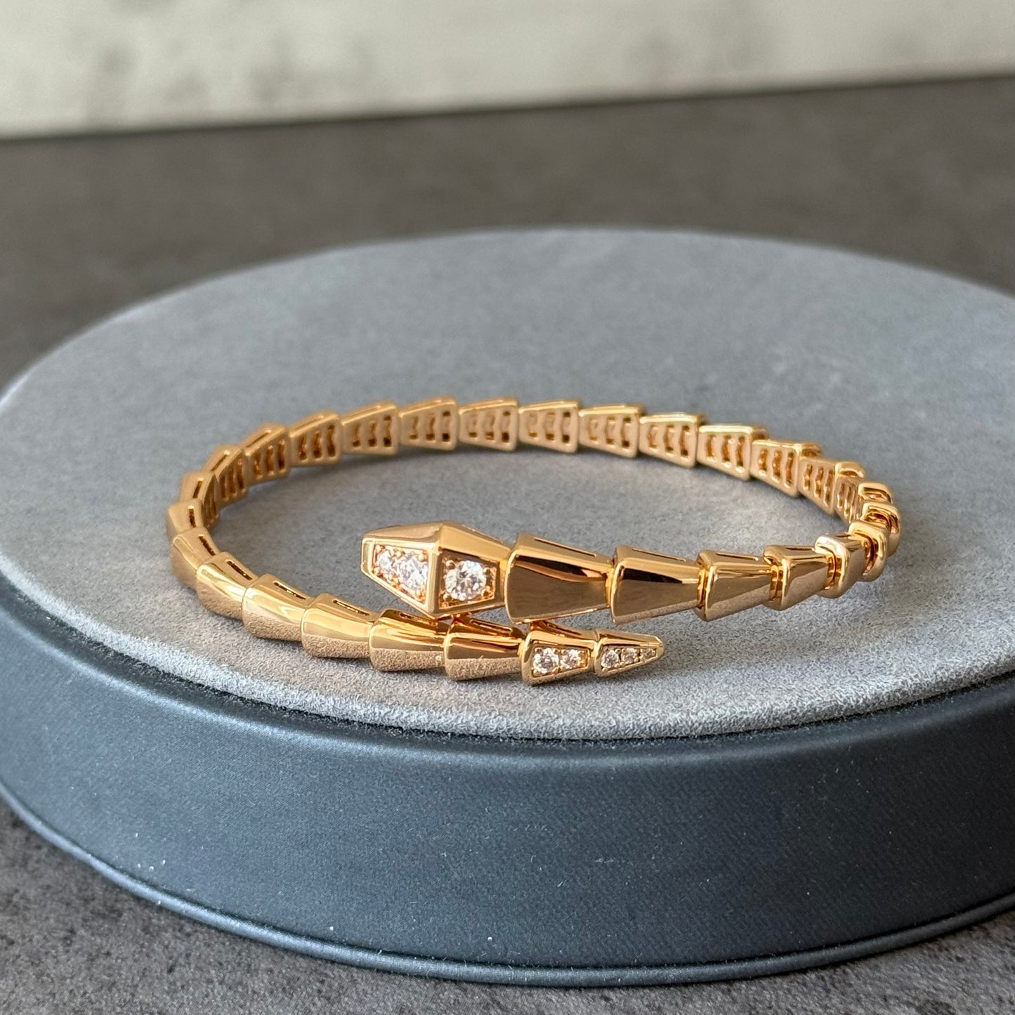Snake Cz Bangle 925 18k Rose Gold Plated bangle bracelet 17cm