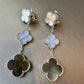 3 motifs clover earrings clover dangle earrings 925 silver 18k white gold plated - ParadiseKissCo