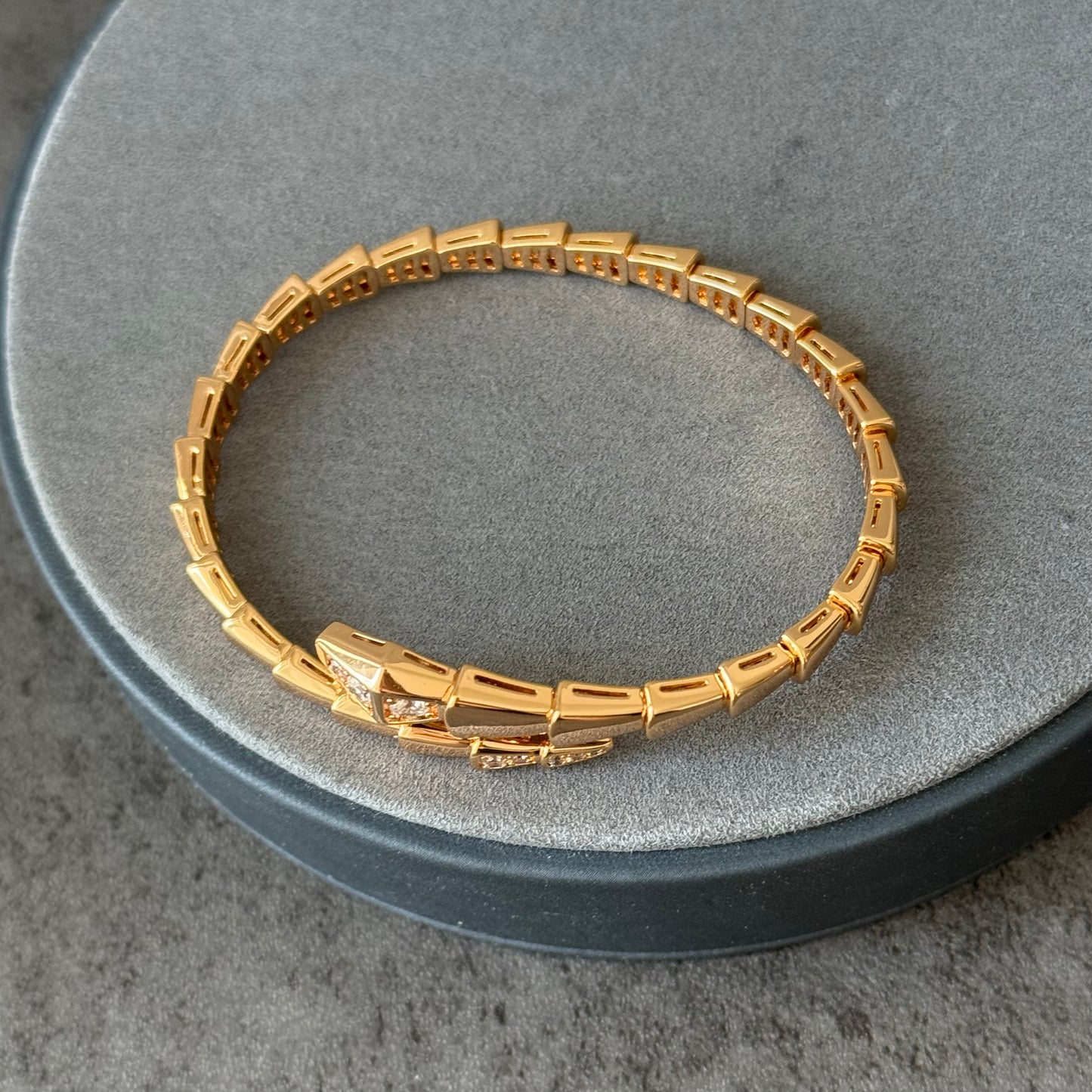 Snake Cz Bangle 925 18k Rose Gold Plated bangle bracelet 17cm