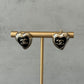 Coco black heart light gold earrings