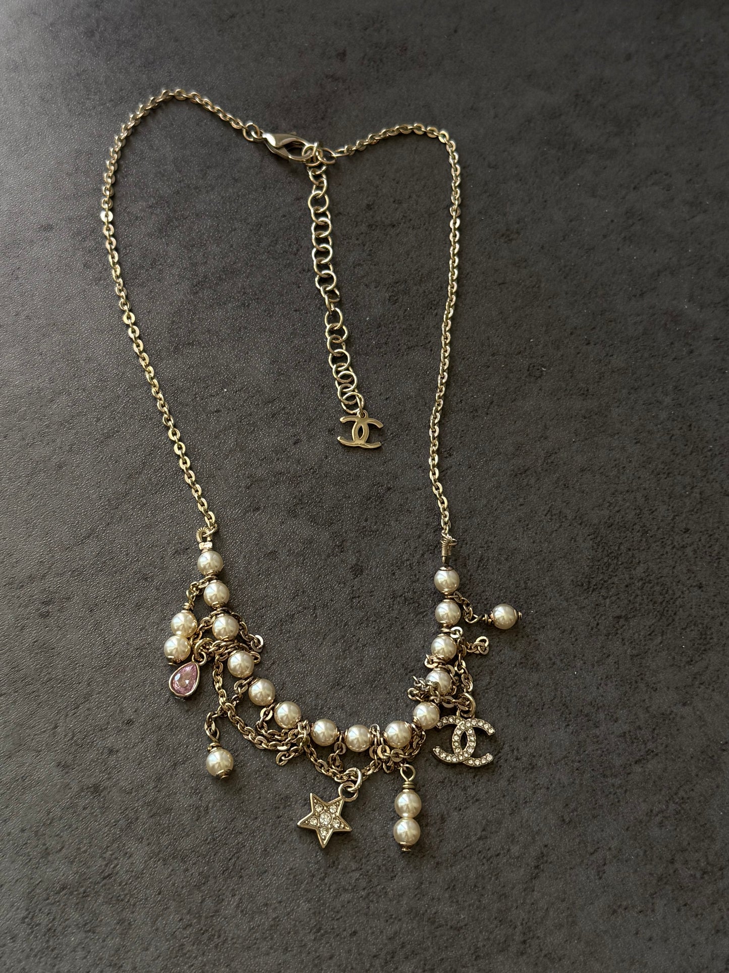 coco light gold star pearl necklace