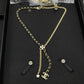 coco light gold leather necklace