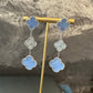 3 motifs Chalcedony Cz clover earrings clover dangle earrings 925 silver 18k white gold plated - ParadiseKissCo