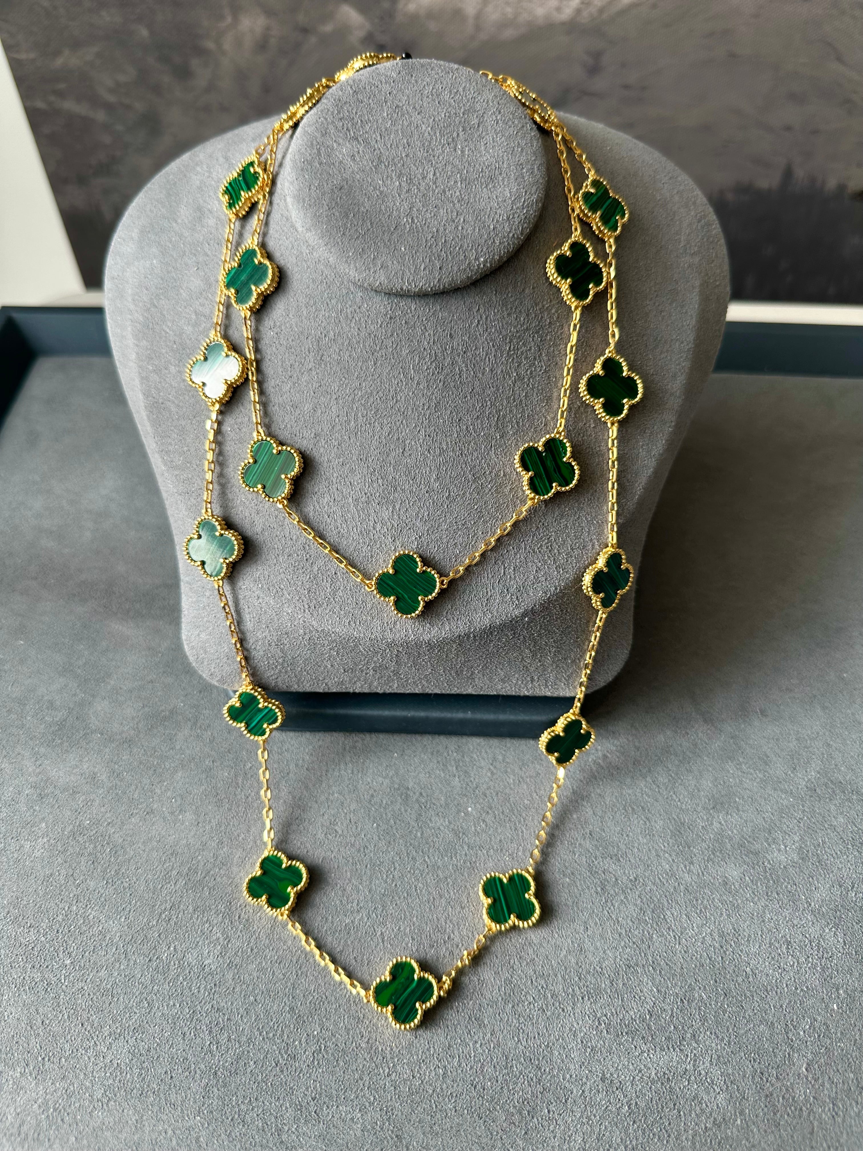 Green 5 Clover Necklace – GoldDipped
