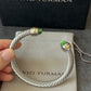 7mm Classic Cable Bracelet 14k Gold Cable Cuff with Peridot 19cm