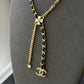 coco light gold leather necklace