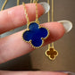 15mm Clover Necklace, 18k Gold Plated, 925 Sterling Silver 42cm long - ParadiseKissCo