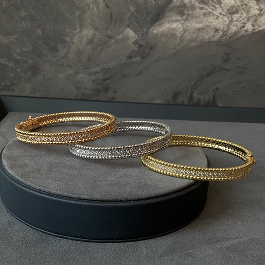 Peeler CZ bangle 18k rose gold plated