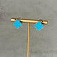 15mm Turquoise clover earrings 925 silver 18k white gold plated