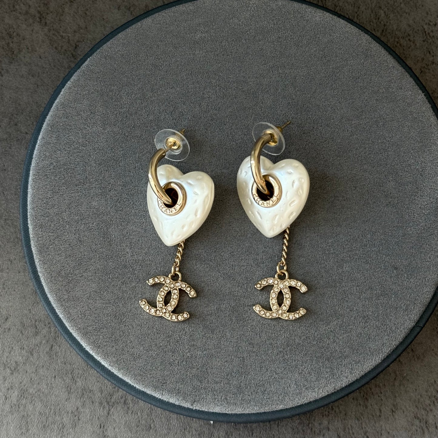 Coco heart pearl Hoops earrings