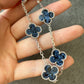5 motifs Pietersite 15mm clover bracelet with 18k white gold plated 7.5 inches