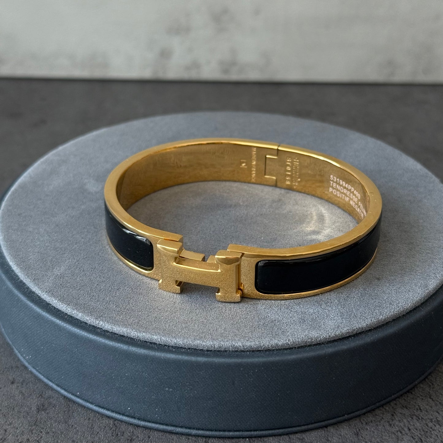 H Black Bracelet 7.5 inches 19cm