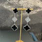 3 motifs Gemstone Cz clover earrings clover dangle earrings 18k gold plated