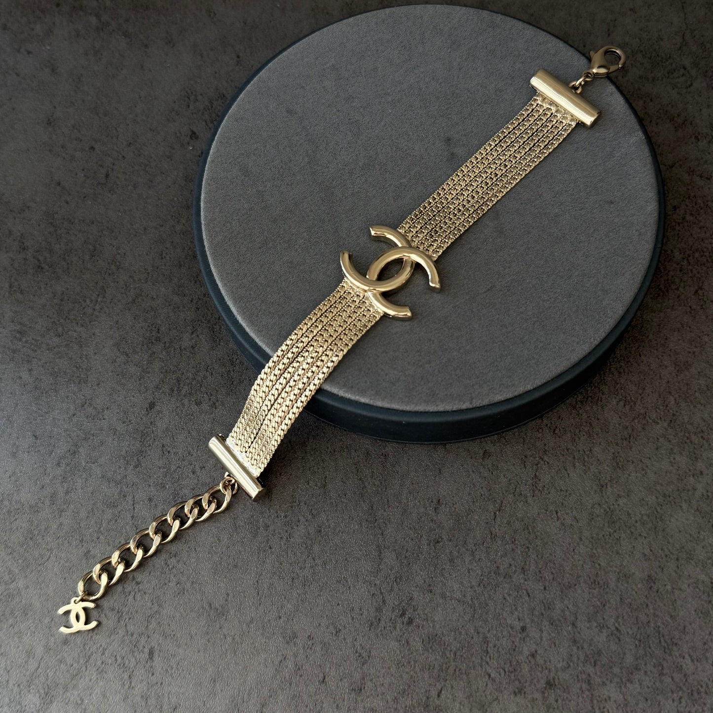 Coco cc wide chain charm bracelet