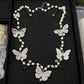 CD butterfly long pearl necklace