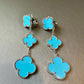 3 motifs clover earrings clover dangle earrings 925 silver 18k white gold plated - ParadiseKissCo