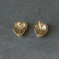 Coco black heart light gold earrings