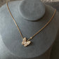 butterfly CZ necklace 925 silver 18k rose gold plated 42 cm long