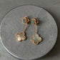 2 motif Grey mother of pearl clover earrings 925 silver 18k rose gold plated