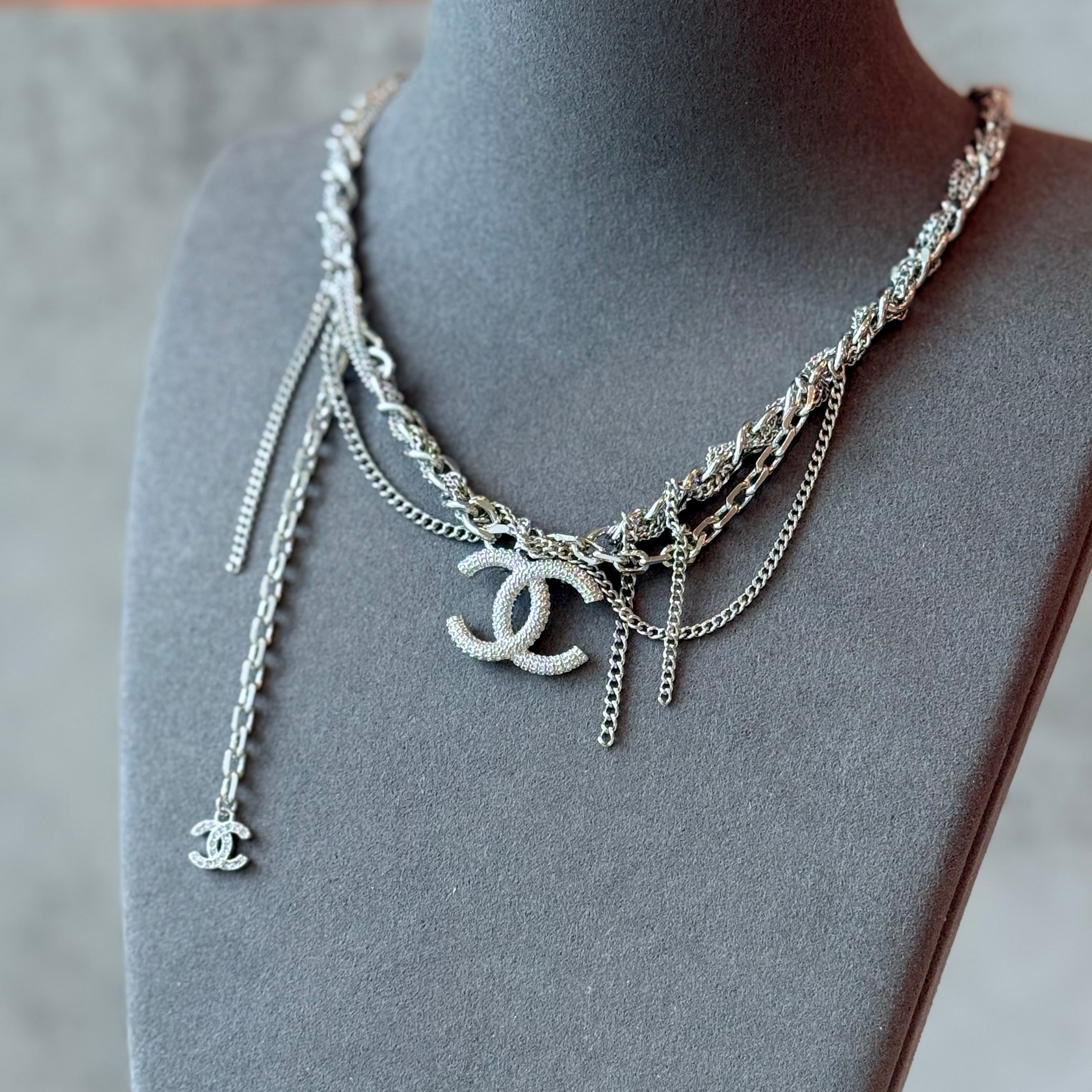 coco silver choker necklace
