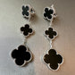 3 motifs clover earrings clover dangle earrings 925 silver 18k white gold plated - ParadiseKissCo