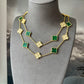 20 motifs gemstone cz 18k Gold Plated Clover Flower Style S 925 Silver Necklace 84cm