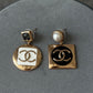 Coco black white rose gold earring