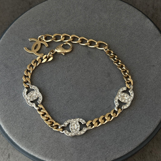 Coco cc gold chain Cz bracelet