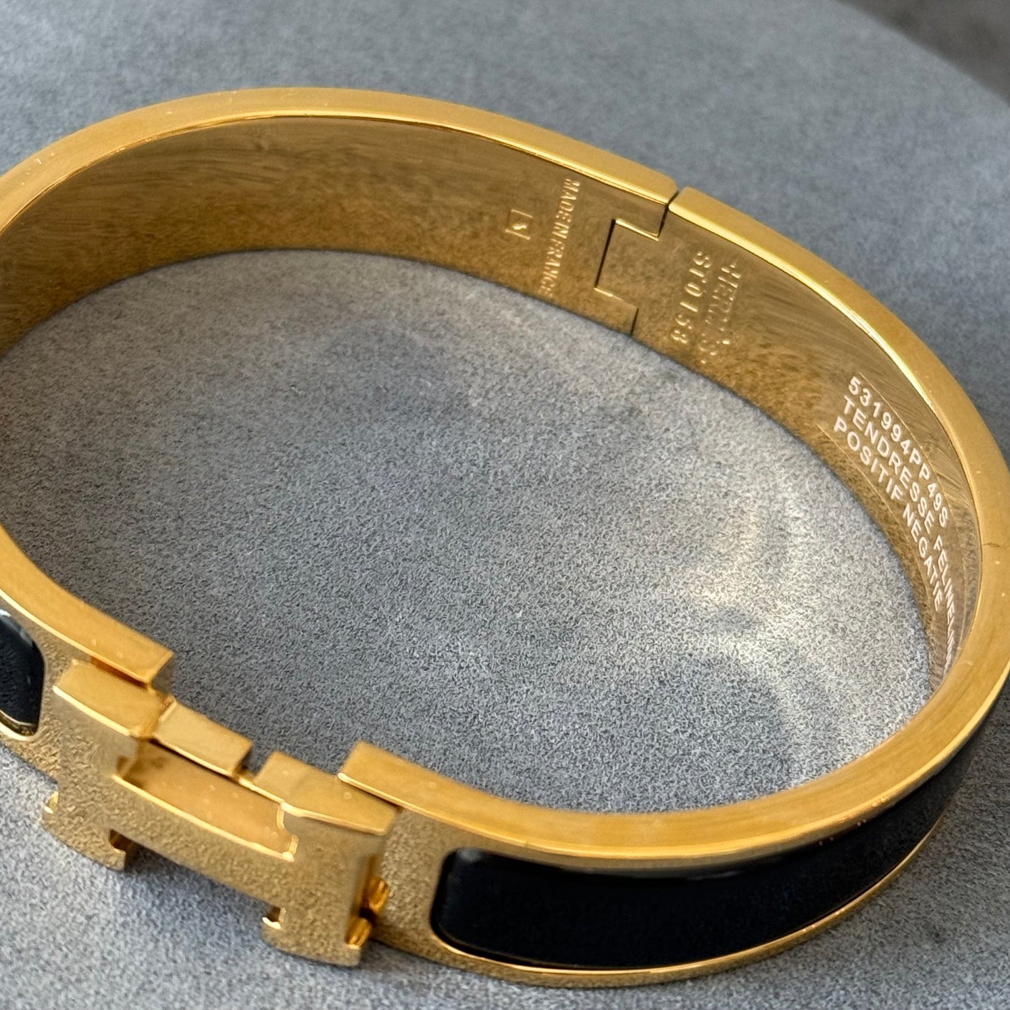H Black Bracelet 7.5 inches 19cm