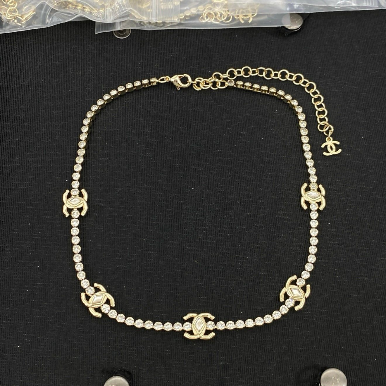coco light gold diamond choker necklace