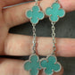 5 motifs 15mm clover Amazonite clover bracelet with 18k white gold plated 7.5 inches
