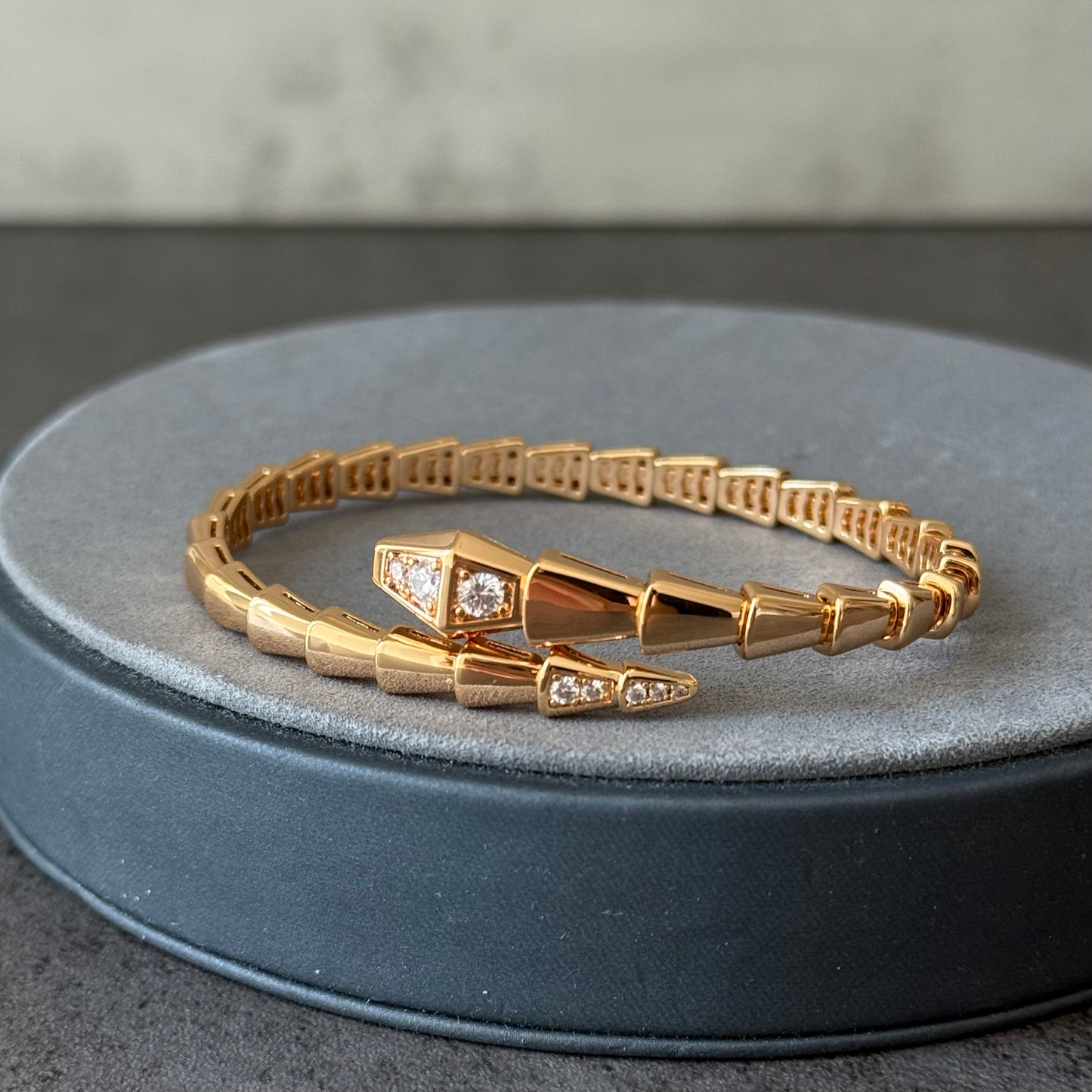 Snake Cz Bangle 925 18k Rose Gold Plated bangle bracelet 17cm