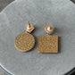 Coco black white rose gold earring