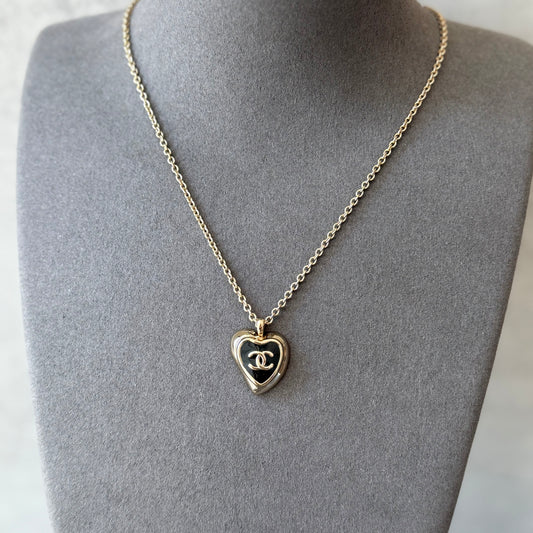 Coco black heart light gold Necklace