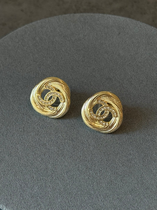 Coco cz gold stud earring